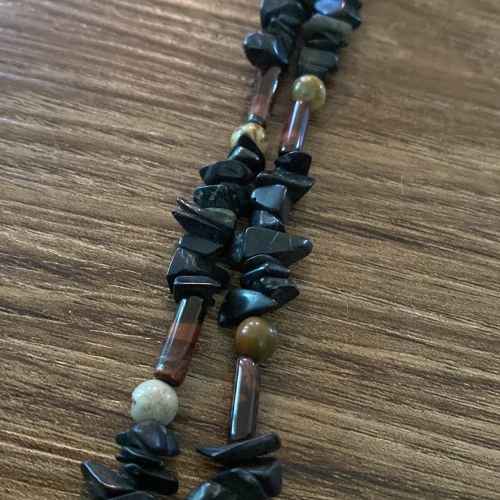 Beautiful artisan large jasper pendent 2 strand necklace Jasper/stone beads - Picture 3 of 9